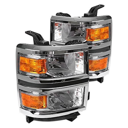 Overtime 2014-2016 Chevy Silverado Headlights - Chrome OV1187823